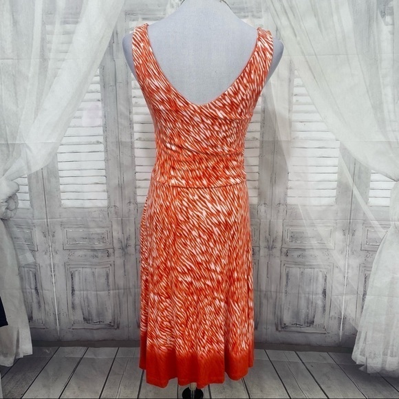 Athleta Small Starfish Orange White Reef Dress Sleeveless Scoop Neck Stretch - Picture 5 of 8